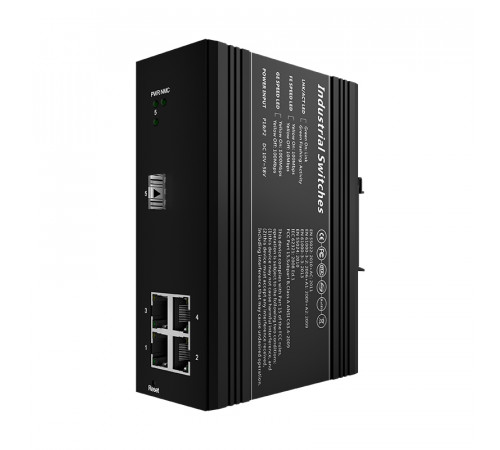 1x1000 Base-X, 4x10/100/1000 Base-T управляемый промышленный PoE-коммутатор 1x1000 Base-X, 4x10/100/1000 Base-T управляемый промышленный PoE-коммутатор