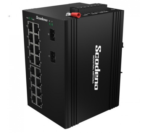 2x1000 Base-X, 16x10/100/1000 Base-T управляемый промышленный PoE-коммутатор 2x1000 Base-X, 16x10/100/1000 Base-T управляемый промышленный PoE-коммутатор
