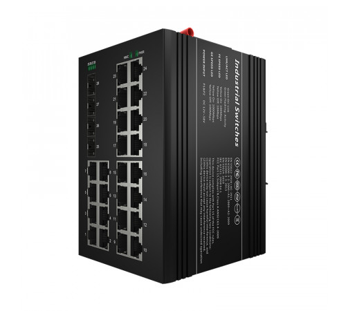 4x1000 Base-X, 24x10/100/1000 Base-T управляемый промышленный PoE-коммутатор 4x1000 Base-X, 24x10/100/1000 Base-T управляемый промышленный PoE-коммутатор