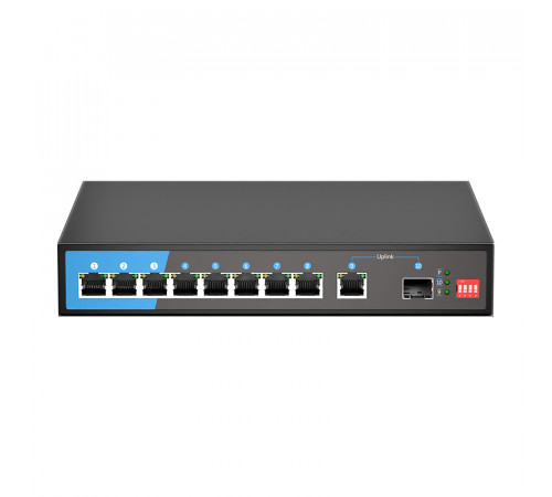 9x10/100/1000 Base-T + 1x1000M Base-X SFP неуправляемый PoE-коммутатор 9x10/100/1000 Base-T + 1x1000M Base-X SFP неуправляемый PoE-коммутатор