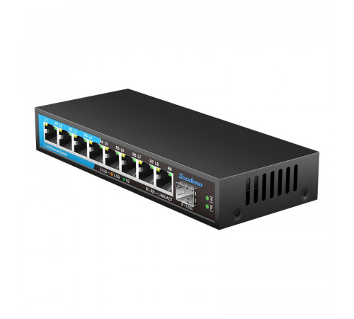 8x10/100/1000/2500 Base-T + 1x10G Base-X SFP неуправляемый PoE-коммутатор 8x10/100/1000/2500 Base-T + 1x10G Base-X SFP неуправляемый PoE-коммутатор