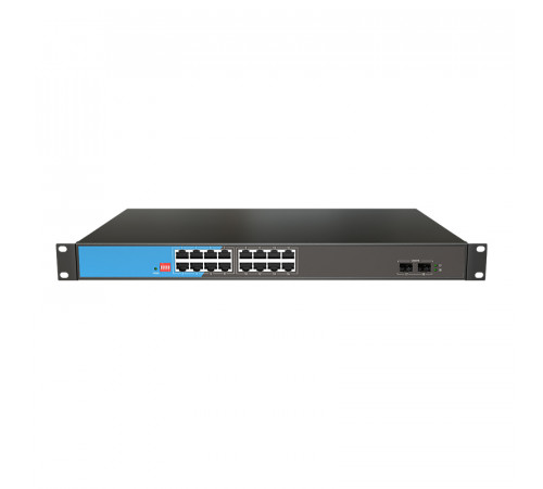 16x10/100/1000 Base-T + 2x1000M Base-X SFP неуправляемый PoE-коммутатор 16x10/100/1000 Base-T + 2x1000M Base-X SFP неуправляемый PoE-коммутатор