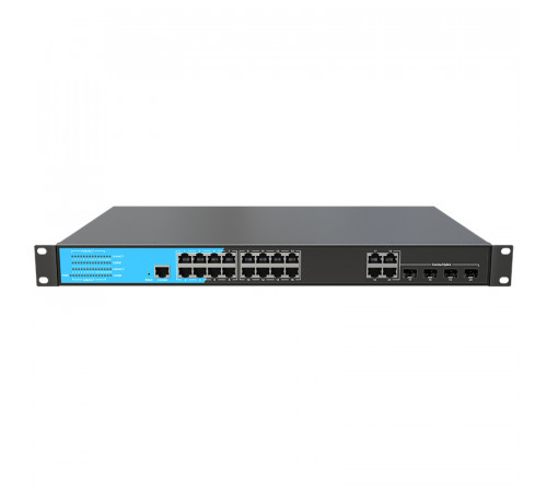 16x10/100/1000 Base-T + 4x1000M Base-X Combo SFP/RJ45 управляемый PoE-коммутатор