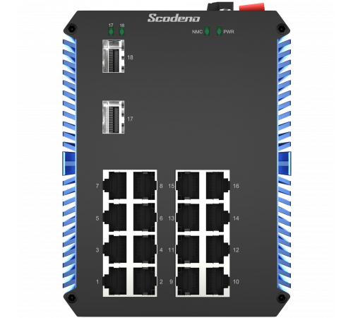 2x10G Base-X, 16x10/100/1000 Base-T управляемый промышленный PoE коммутатор 2x10G Base-X, 16x10/100/1000 Base-T управляемый промышленный PoE коммутатор