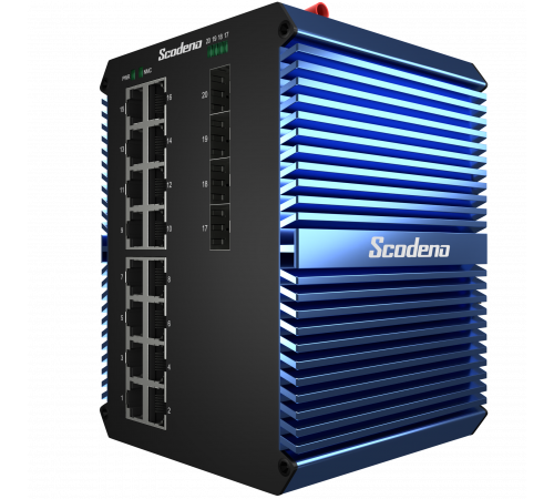 4x1000 Base-X, 16x10/100/1000 Base-T управляемый промышленный PoE коммутатор 4x1000 Base-X, 16x10/100/1000 Base-T управляемый промышленный PoE коммутатор