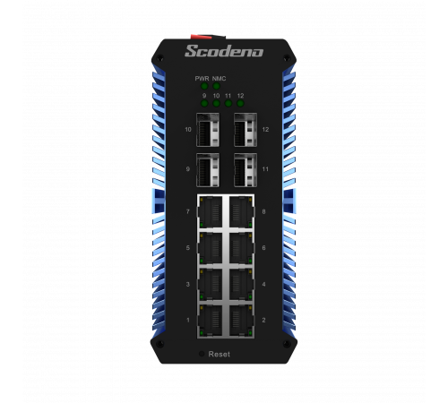 4x1000 Base-X, 8x10/100/1000 Base-T управляемый промышленный PoE коммутатор 4x1000 Base-X, 8x10/100/1000 Base-T управляемый промышленный PoE коммутатор