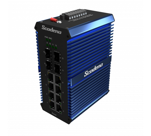 4x1000 Base-X, 8x10/100/1000 Base-T управляемый промышленный PoE коммутатор 4x1000 Base-X, 8x10/100/1000 Base-T управляемый промышленный PoE коммутатор