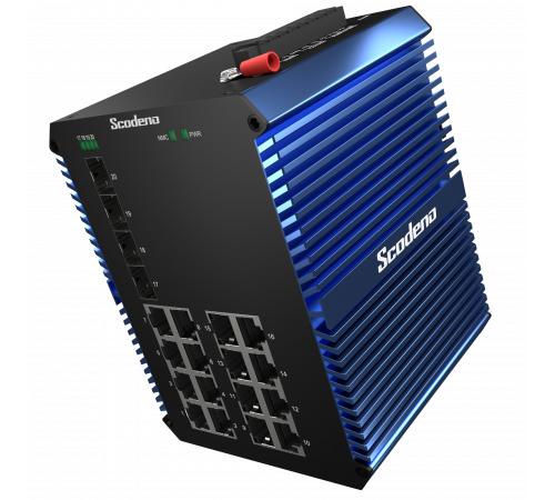 4x10G Base-X, 16x10/100/1000 Base-T управляемый промышленный PoE коммутатор