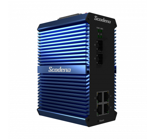 2x1000 Base-X, 4x10/100/1000 Base-T L2+ управляемый промышленный PoE коммутатор