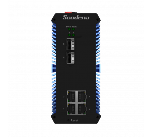 2x1000 Base-X, 4x10/100/1000 Base-T L2+ управляемый промышленный PoE коммутатор