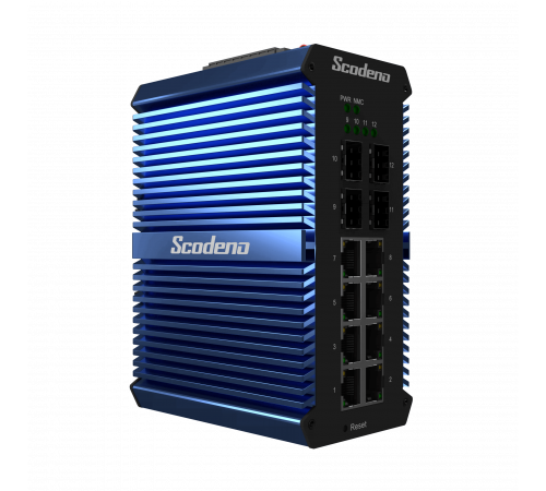 4x1000 Base-X, 8x10/100/1000 Base-T L2+ управляемый промышленный PoE коммутатор